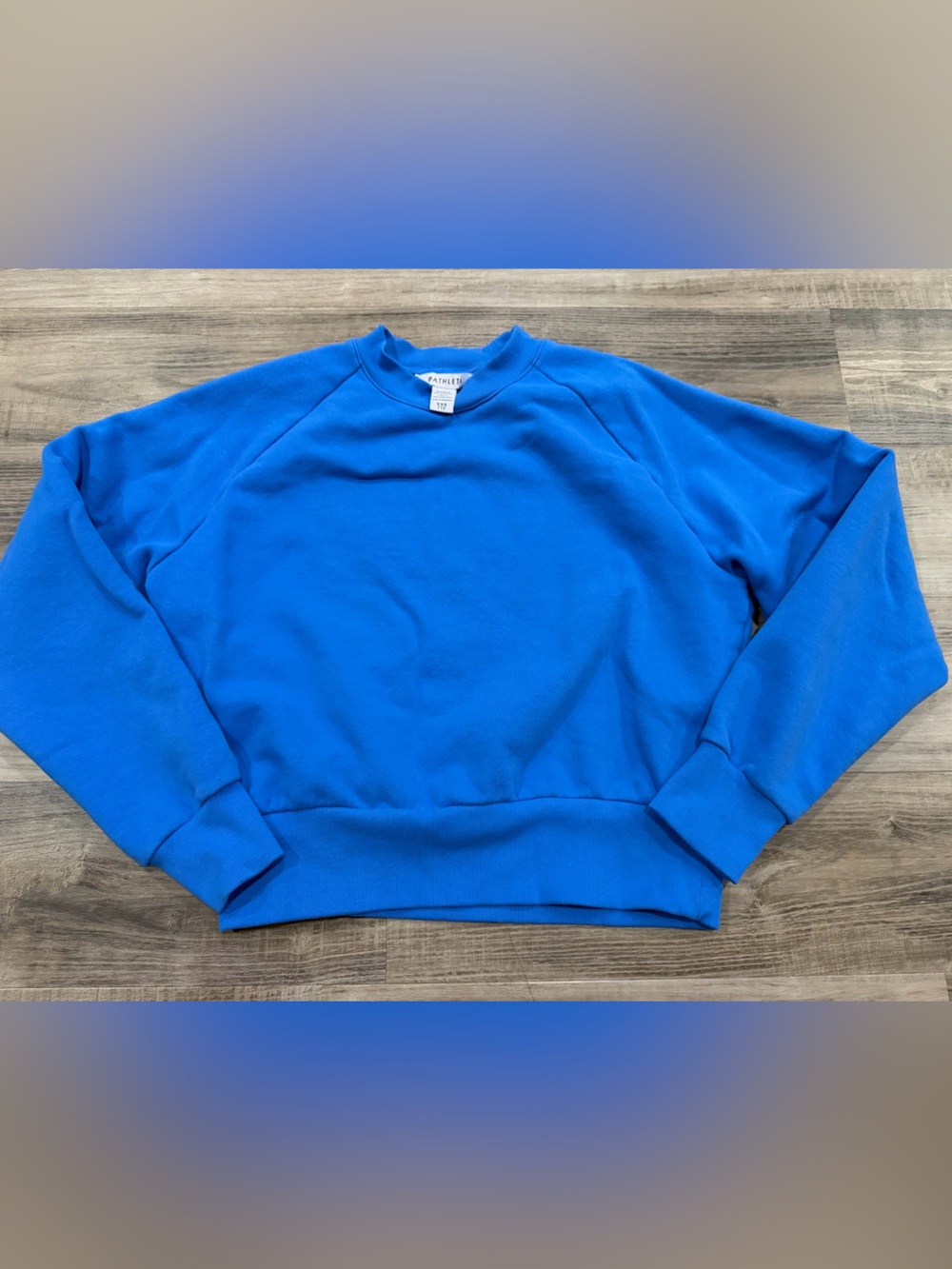 Athleta Blue Fleece Crewneck Sweatshirt XXS Cozy Pullover Athleisure - Picture 4 of 7